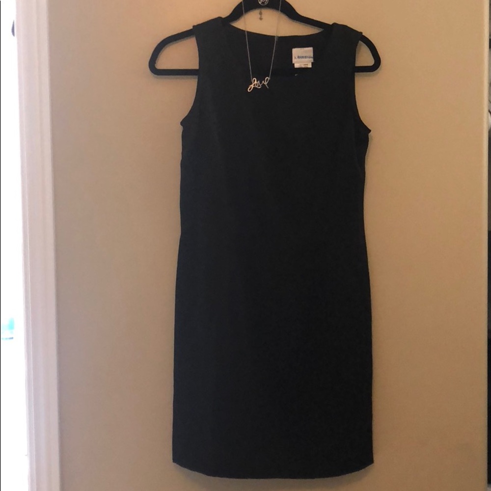 Poly/Rayon blend black sleeveless dress